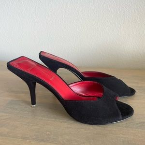 Black suede studios heel